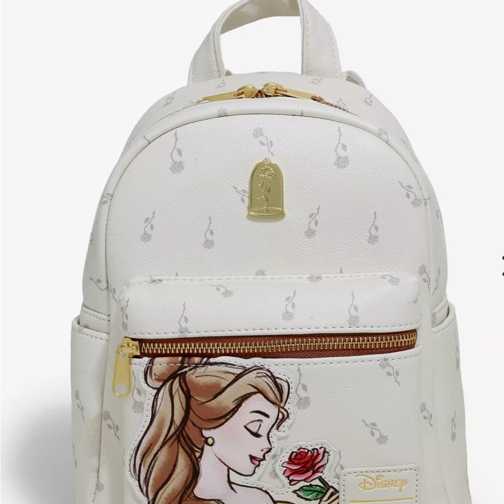 Disney White Mini Backpack loungefly Belle *Rare